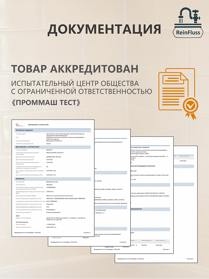 Смеситель для кухни с увеличенным гибким изливом и 2-х режимным аэратором, сатин, ReinFluss